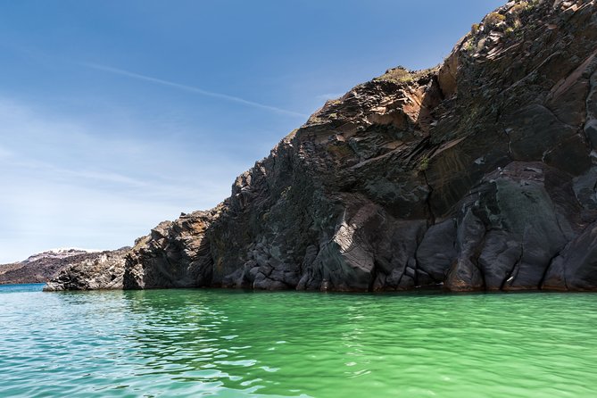 Santorini Caldera Sunset Sailing Cruise with Dinner and Wine - Nea Kameni: a short, hot walk across volcanic ground