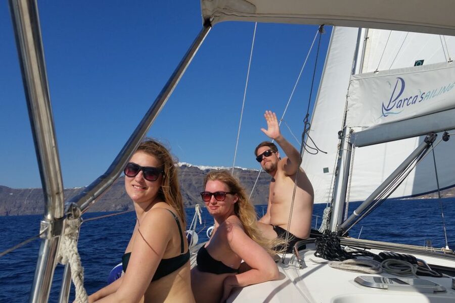 Santorini Caldera: Sunset Sailing Cruise with Meal - A seafood barbecue with local wine