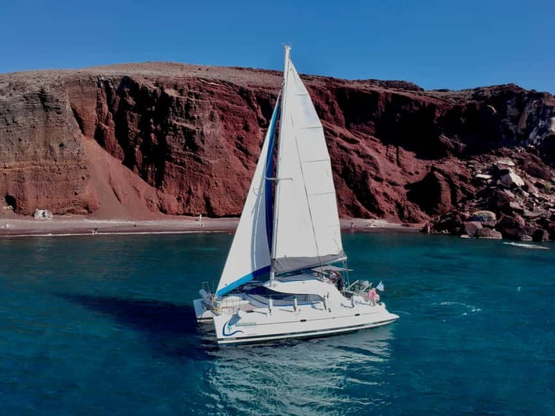 Santorini: Catamaran Cruise with Food and Drinks - Boarding at Vlychada Port