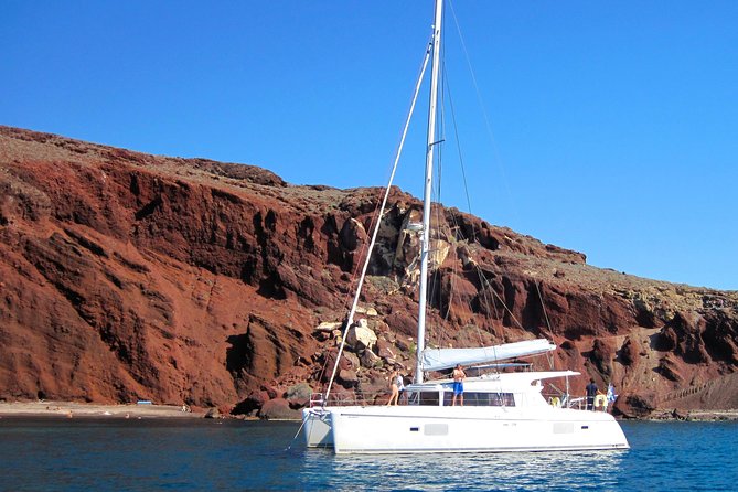 Santorini Catamaran Cruise with Fresh Meal and Open Bar - Palea Kameni: the warm-water highlight