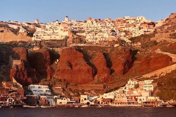 Santorini Catamaran Cruise with Greek Meal, Open-Bar and Sunset - Red Beach, White Beach, and the southern coast