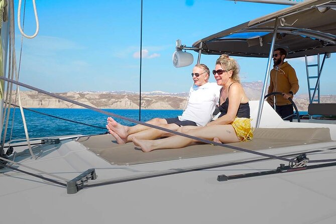 Santorini Catamaran Cruise with Greek Meal, Open-Bar and Sunset - What the luxury option really adds
