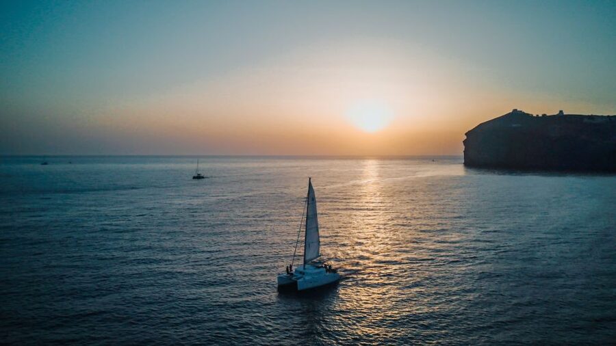 Santorini Catamaran Cruise with Swimming, Meal and Open Bar - Crew service, safety, and the small-boat feel