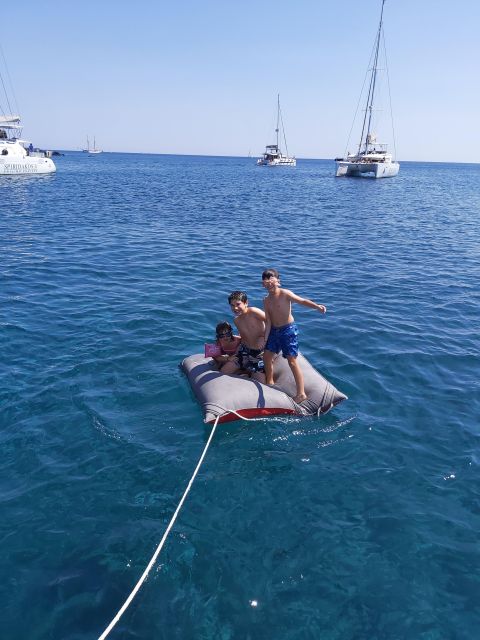 Santorini:Catamaran: private cruise with food & drinks - What the $1,001 price really buys