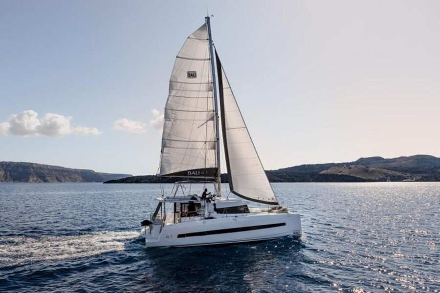 Santorini Catamaran Sunset Skyline Cruise - Palea Kameni offers the unusual swim