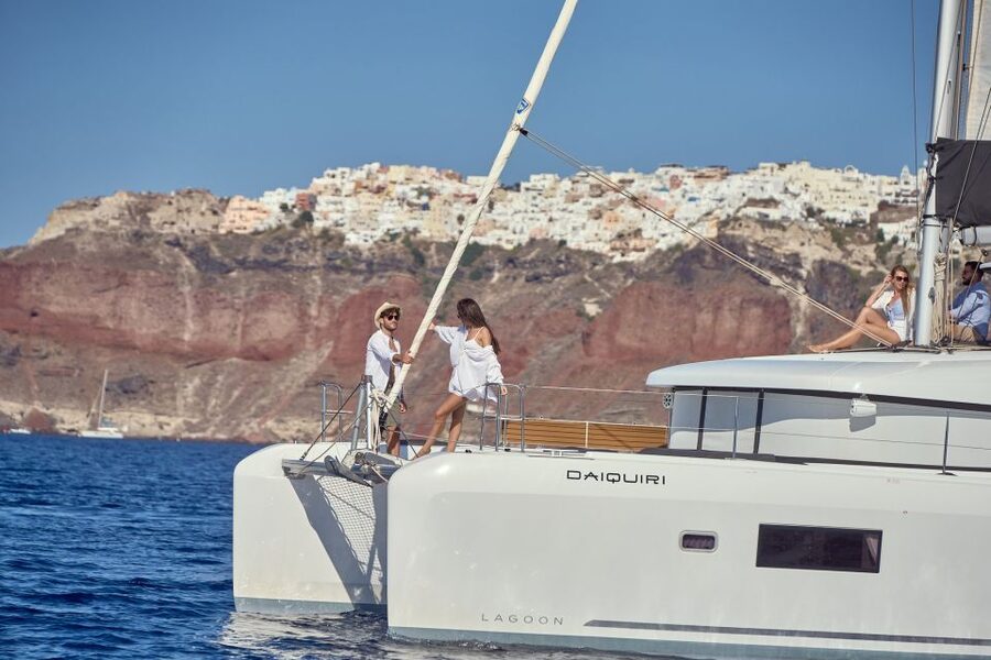 Santorini: Day Luxury Catamaran Cruise with Meal & Drinks - Hotel pickup makes the port connection simple