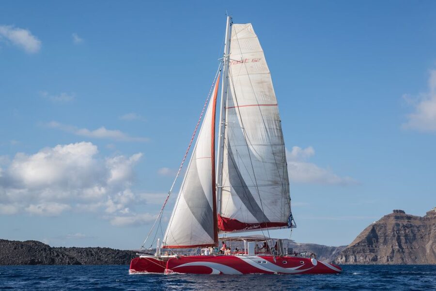 Santorini: Dream Catcher 5-hour Sailing Trip in the Caldera - The hot springs and volcanic islands