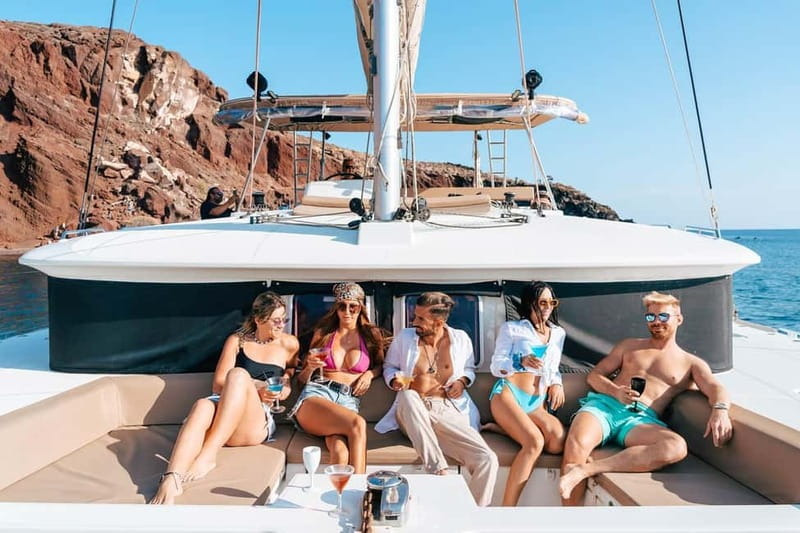 Santorini: Luxury Catamaran Cruise with Lunch, BBQ & Drinks - Key points to know before booking