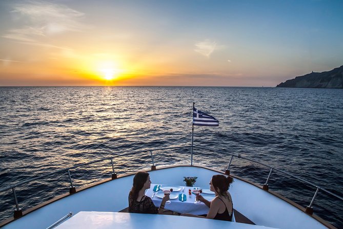 Santorini: Motor Yacht Sunset Cruise with 5-Course Dinner - A five-course dinner on the Aegean