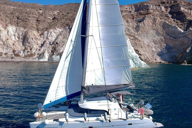 Santorini: Premium Small-Group Catamaran Cruise with Food/Drinks - Key points to know before sailing