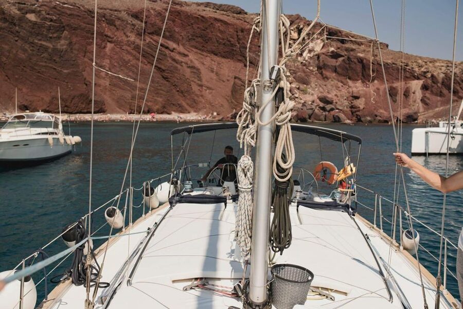 Santorini: Private 5-Hour Sunset Sailing Tour with Dinner - Swimming and snorkeling at Thirassia
