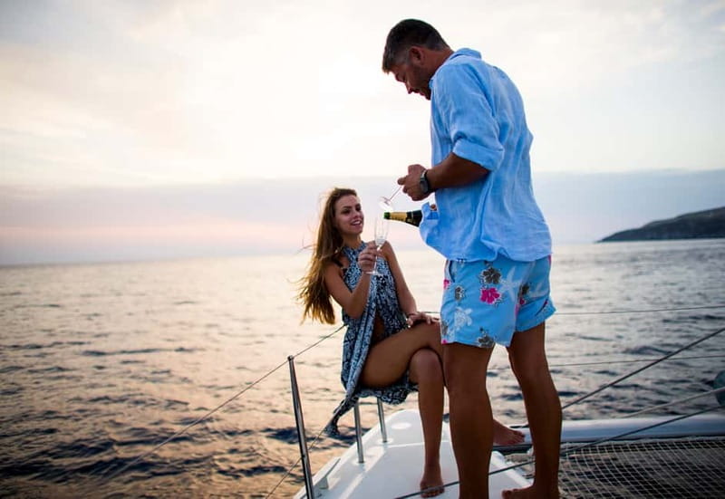 Santorini: Private Catamaran Cruise with BBQ Meal and Drinks - What the five hours feel like