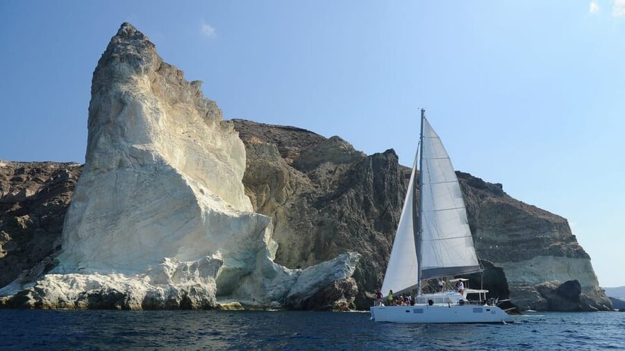 Santorini: Private Catamaran Tour with BBQ Meal and Drinks - Food, Drinks, and Life on Board