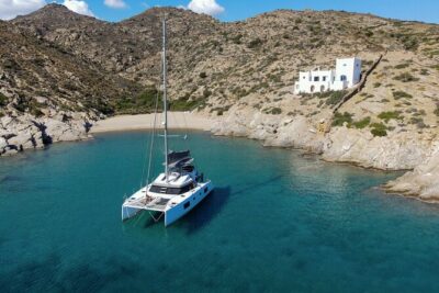 Santorini Private Tour Half-Day Sailing Platinum Catamaran Cruise