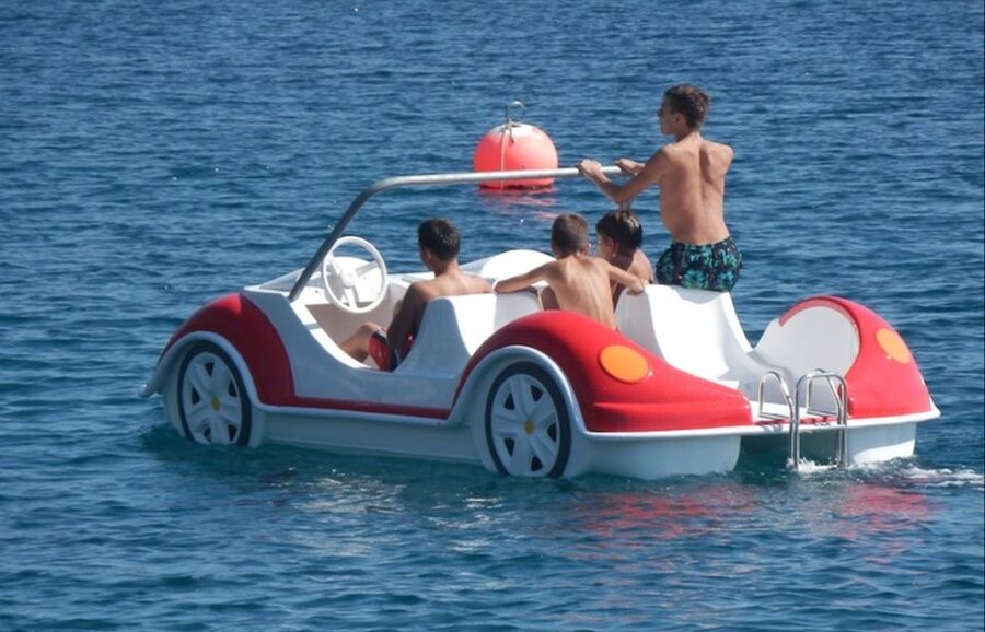 Santorini: Sail into Serenity with Our Pedal Boats - What your one-hour outing looks like