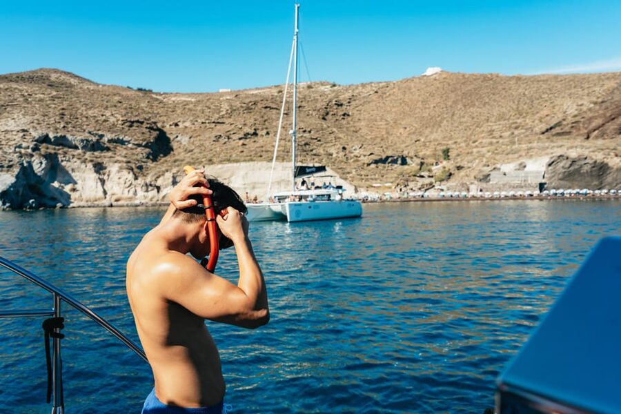 Santorini: Sailing Catamaran Cruise with BBQ and Drinks - What service and comfort are like on board