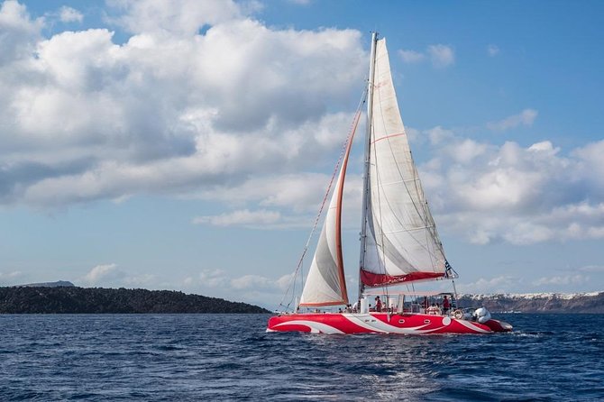 Santorini Sailing Dream Catcher with BBQ Lunch and Drinks - Seating, sun, spray, and boat comfort