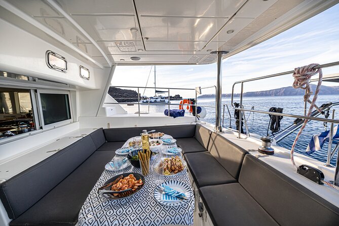 Semi Private Santorini Catamaran Tour - What the crew and boat service add