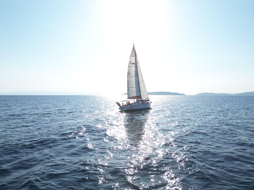Skiathos: Private Sailing Trip with Lunch and Snorkeling - Sailing across to Skopelos and stopping at Kastani Beach