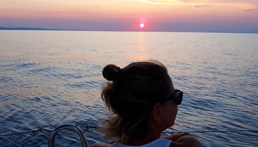 Sunset Sailing Cruise in Halkidiki - The swimming stop and onboard equipment