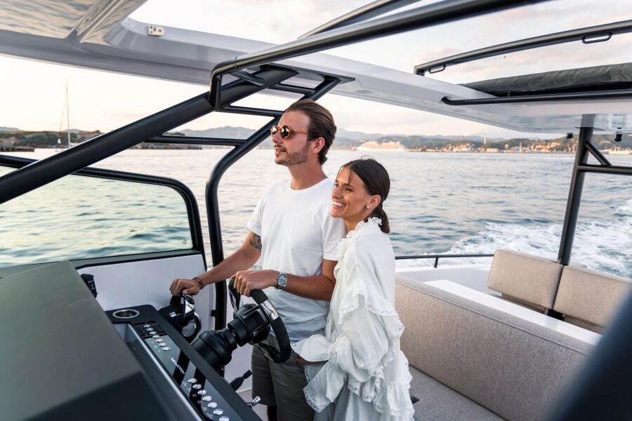 The Fastest All Inclusive Private Motor Yacht in Santorini - Indian Rocks and the Akrotiri Lighthouse