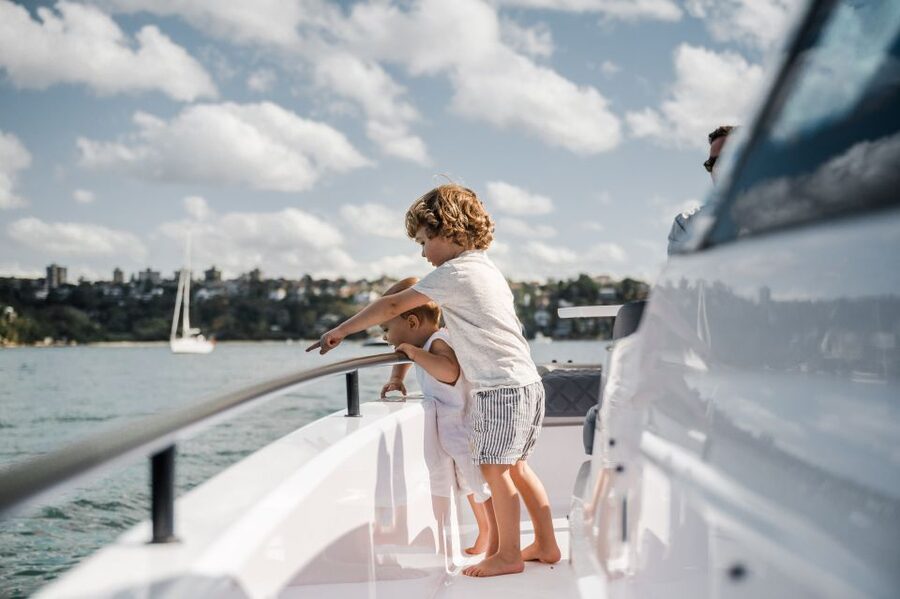 The Fastest All Inclusive Private Motor Yacht in Santorini - Crossing the caldera toward the volcano