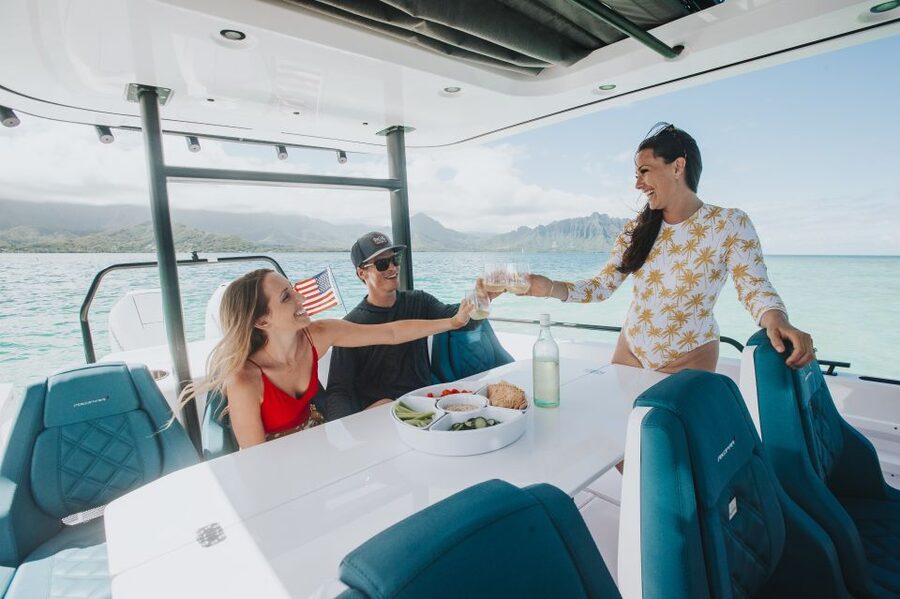 The Fastest All Inclusive Private Motor Yacht in Santorini - Food, drinks, and sunset details